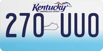 KY license plate 270UUO