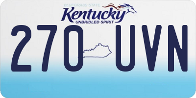 KY license plate 270UVN