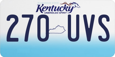 KY license plate 270UVS