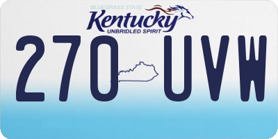 KY license plate 270UVW