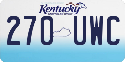 KY license plate 270UWC