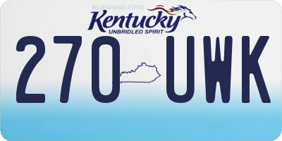 KY license plate 270UWK