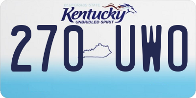 KY license plate 270UWO