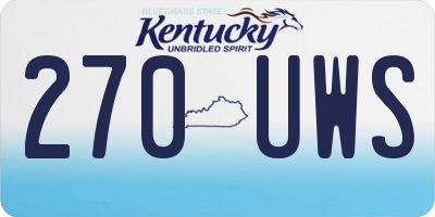 KY license plate 270UWS