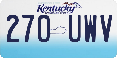 KY license plate 270UWV