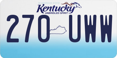KY license plate 270UWW