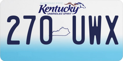 KY license plate 270UWX