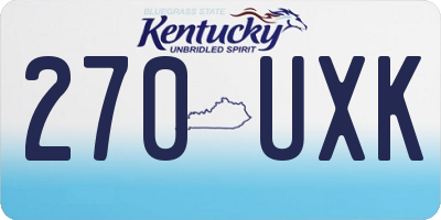 KY license plate 270UXK
