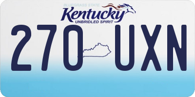 KY license plate 270UXN