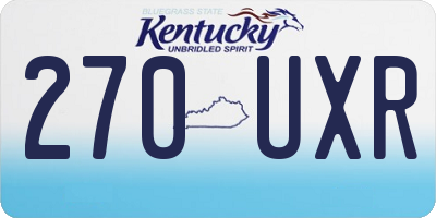 KY license plate 270UXR