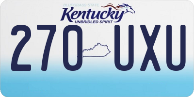 KY license plate 270UXU