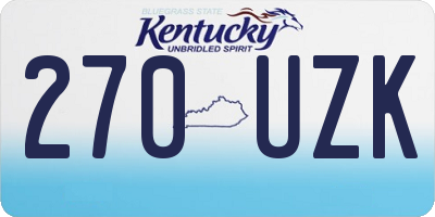 KY license plate 270UZK