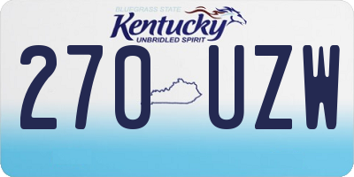 KY license plate 270UZW