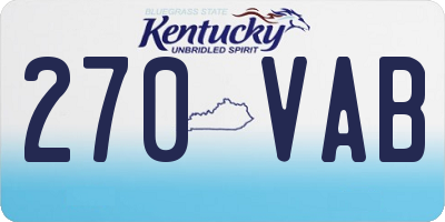 KY license plate 270VAB