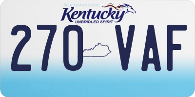 KY license plate 270VAF