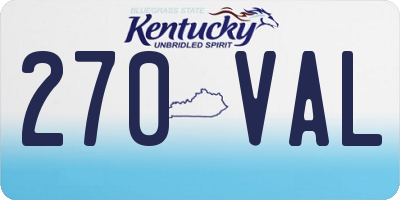 KY license plate 270VAL