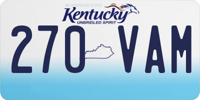 KY license plate 270VAM