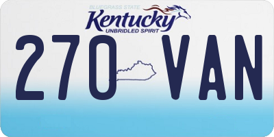 KY license plate 270VAN