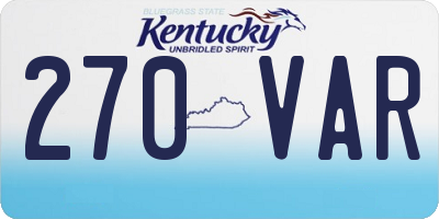 KY license plate 270VAR