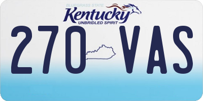 KY license plate 270VAS