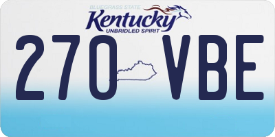 KY license plate 270VBE