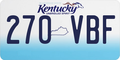 KY license plate 270VBF