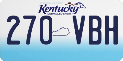 KY license plate 270VBH
