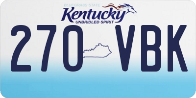 KY license plate 270VBK