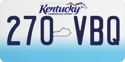 KY license plate 270VBQ