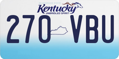 KY license plate 270VBU
