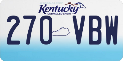 KY license plate 270VBW