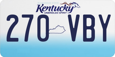 KY license plate 270VBY