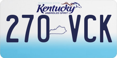 KY license plate 270VCK
