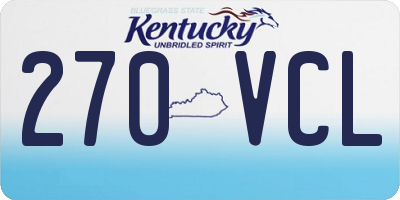 KY license plate 270VCL