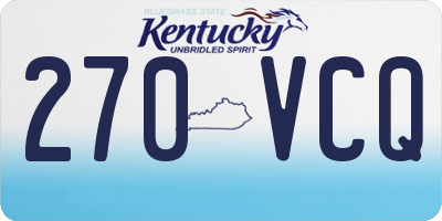 KY license plate 270VCQ