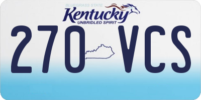 KY license plate 270VCS
