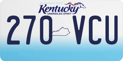 KY license plate 270VCU