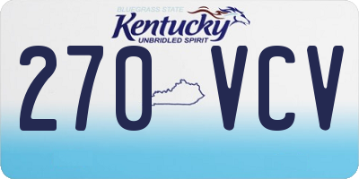 KY license plate 270VCV