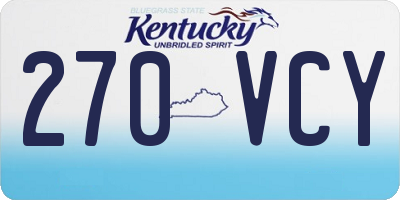 KY license plate 270VCY