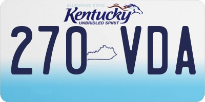 KY license plate 270VDA