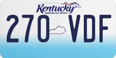 KY license plate 270VDF