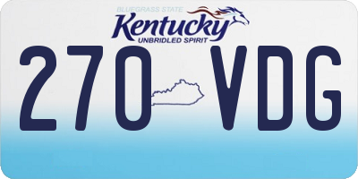 KY license plate 270VDG