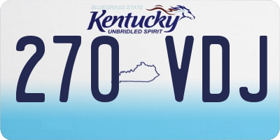 KY license plate 270VDJ