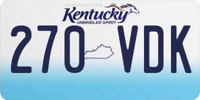 KY license plate 270VDK