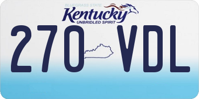 KY license plate 270VDL