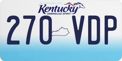 KY license plate 270VDP