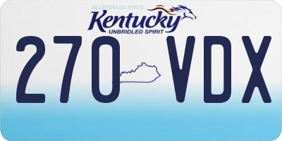 KY license plate 270VDX