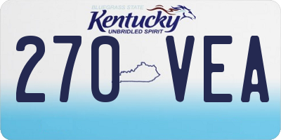 KY license plate 270VEA
