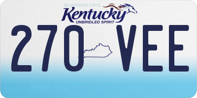 KY license plate 270VEE