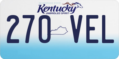 KY license plate 270VEL
